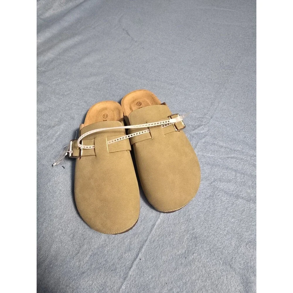 Forever Link Closed-Toe Faux Suede Buckle Mule Sz 13